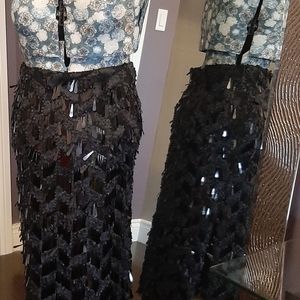 Zara Black Midi Sequin Skirt